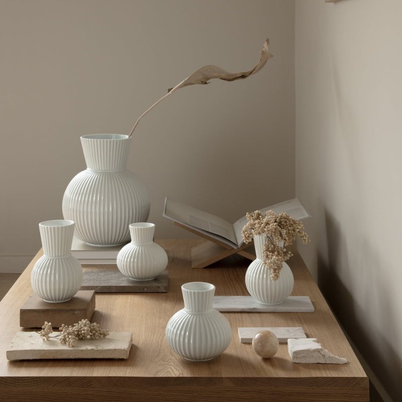 Lyngby Porcelain TURA Wazon do Kwiatów 18 cm Biały