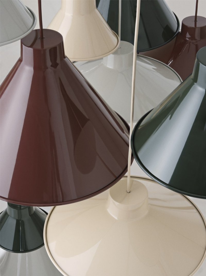 Muuto TOP PEDANT Stalowa Lampa Wisząca 36 cm Ciemnoczerwona