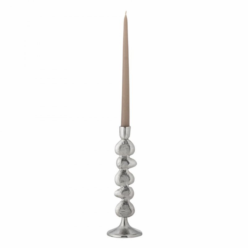 Bloomingville METINA Świecznik Aluminiowy 28,5 cm / Srebrny