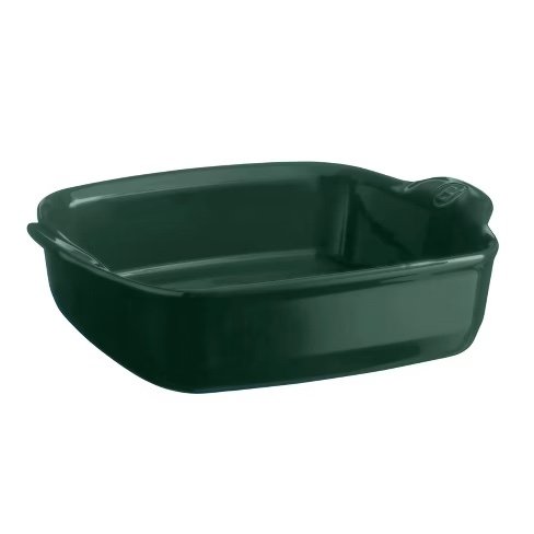 Emile Henry NATURAL CHIC Kwadratowa Forma - Naczynie do Zapiekania 28 cm / Ciemnozielona