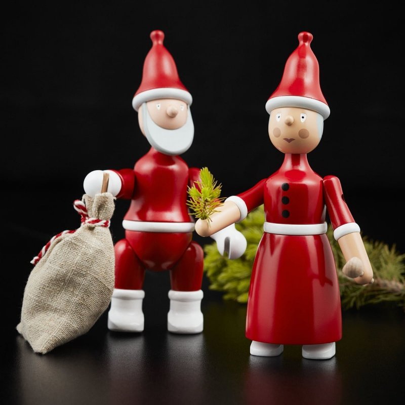Kay Bojesen CHRISTMAS SANTA Świąteczna Drewniana Figurka - Pani Mikołajowa