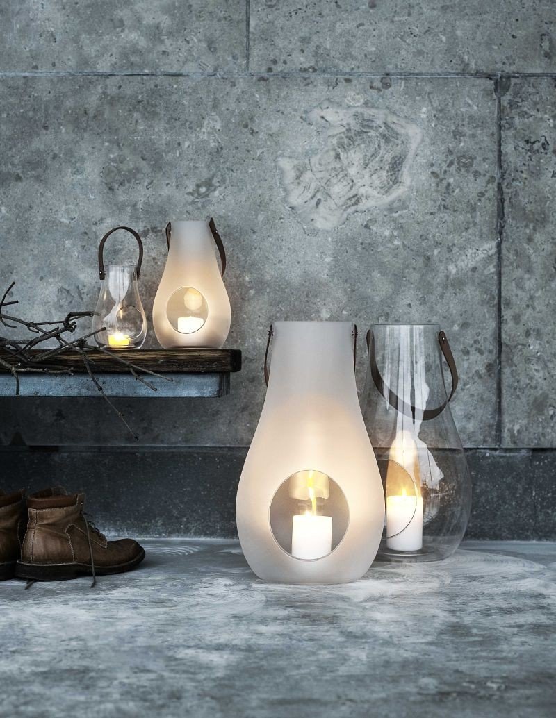 Holmegaard DESIGN WITH LIGHT Lampion Świecznik Latarnia XL 45 cm Szkło Bezbarwne