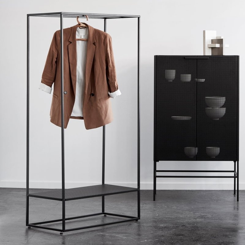 Kristina dam studio GRID Regał na Ubrania - Garderoba Stalowa / Czarna