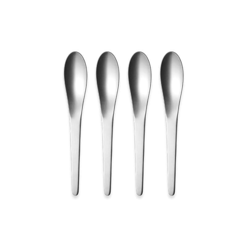 Georg Jensen ARNE JACOBSEN Łyżeczki do Herbaty 4 Szt. / Srebrne Matowe