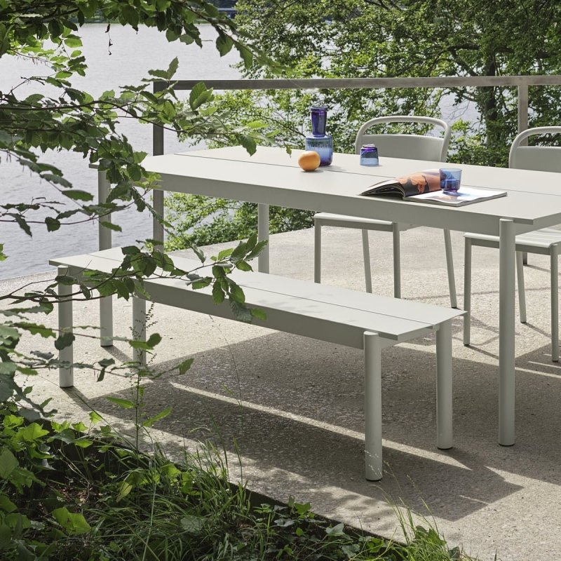 Muuto LINEAR Ławka Ogrodowa / Stalowa 170 cm Szara
