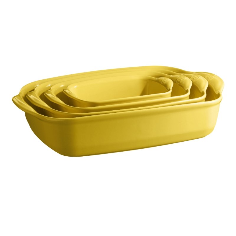 Emile Henry NATURAL CHIC Prostokątna Forma - Naczynie do Zapiekania 42,5x28 cm / Żółta
