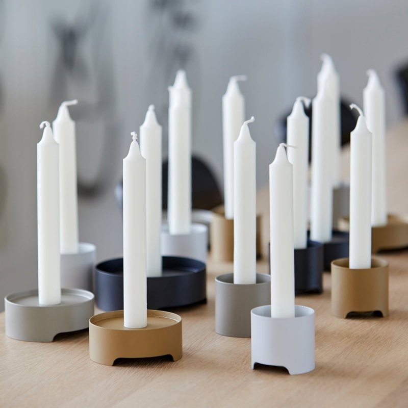 ZONE Denmark SINGLES Świecznik 9 cm Jasnoszary