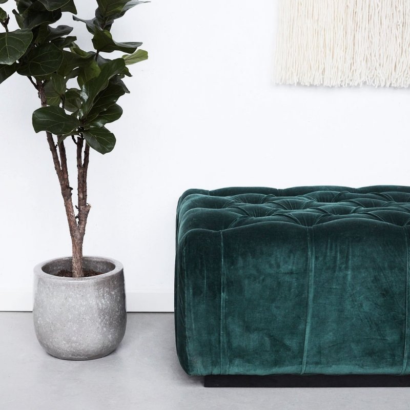 House Doctor OTTOMAN VELVET Leżanka - Siedzisko Tapicerowane - Zielona