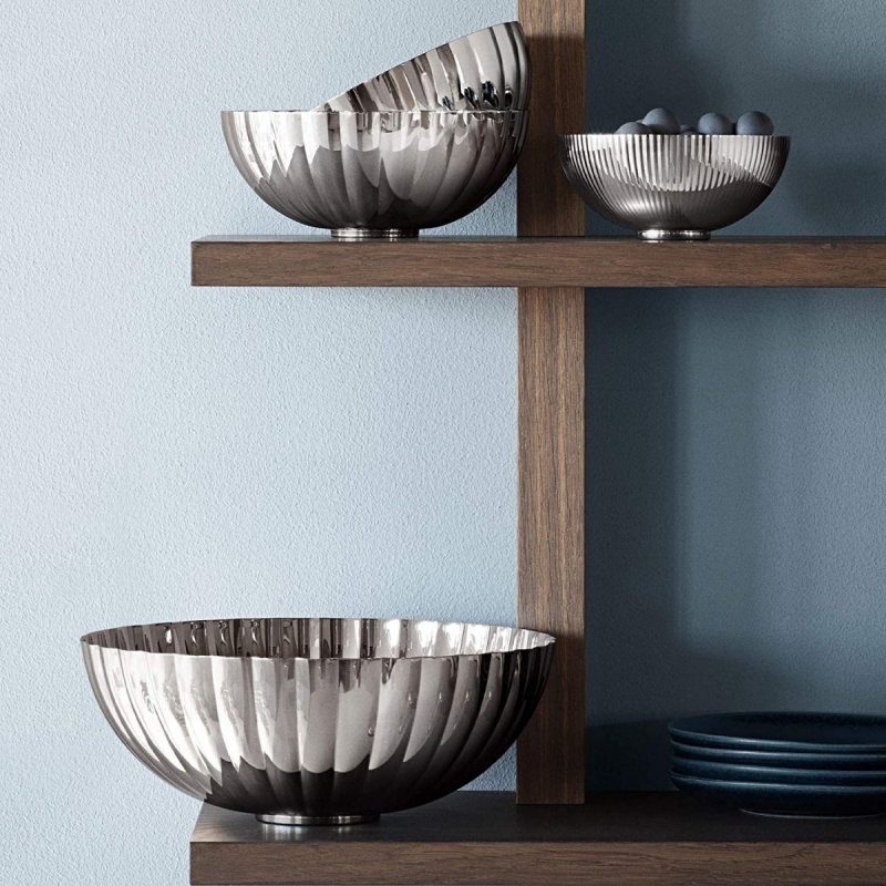 Georg Jensen BERNADOTTE Stalowa Miska 13 cm / Srebrna