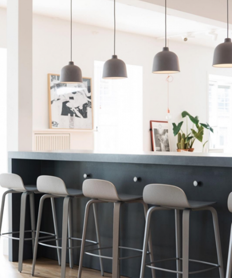 Muuto VISU BAR Hoker - Stołek Barowy 75 cm Czarny