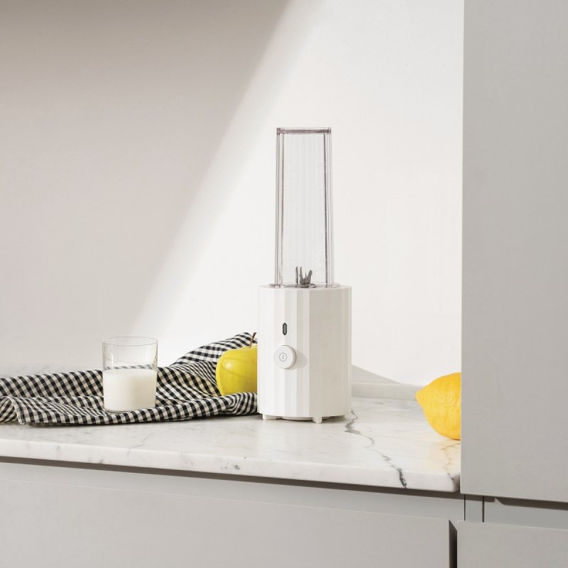 Alessi PLISSE Blender z Butelką do Koktajli ON THE GO / Biały