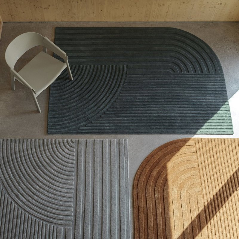 Muuto RELEVO Dywan Wełniany 170x240 cm Zielony Sage Green