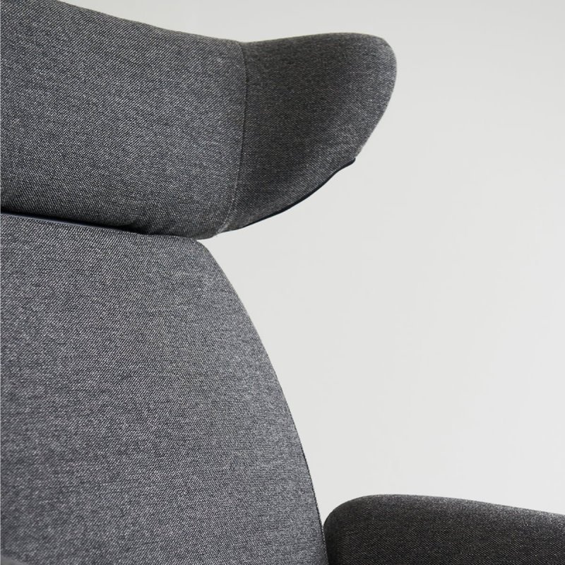 Eva Solo LAZE Fotel Tapicerowany z Funkcją Leżenia - Szary / Rama Czarna