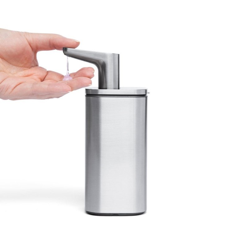 Simplehuman STEEL Stalowy Dozownik do Mydła w Płynie 295 ml Srebrny Matowy z Powłoką Antybakteryjną
