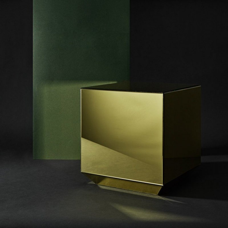 Aytm SPECULUM Stolik Lustrzany 38x38 cm Złoty