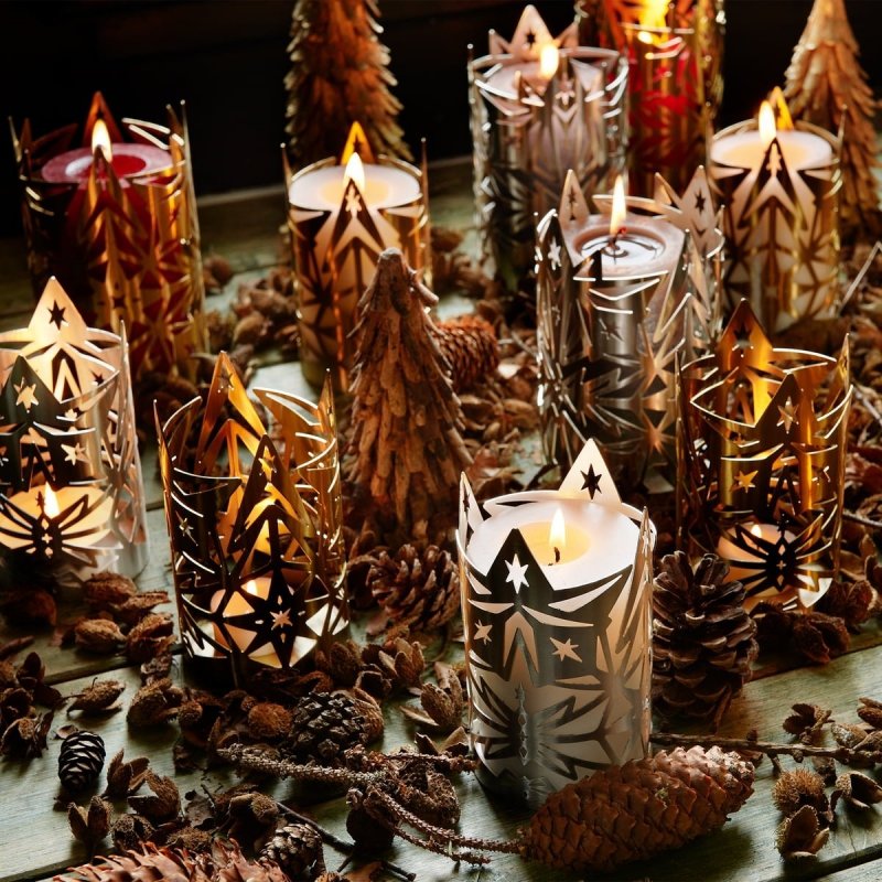 Rosendahl KAREN BLIXEN CHRISTMAS Świecznik Świąteczny 13,5 cm Srebrny