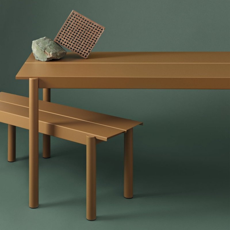 Muuto LINEAR Ławka Ogrodowa / Stalowa 110 cm Pomarańczowa