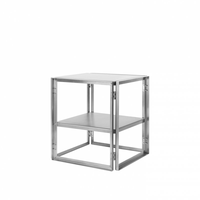 Kristina dam studio FOLDABLE Stalowy Stolik Pomocniczy - Boczny / Srebrny