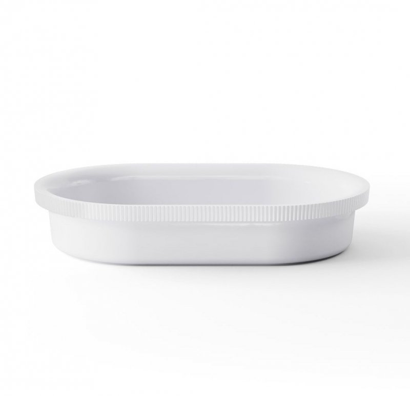 Georg Jensen BERNADOTTE Porcelanowa Forma do Zapiekania Owalna / Biała