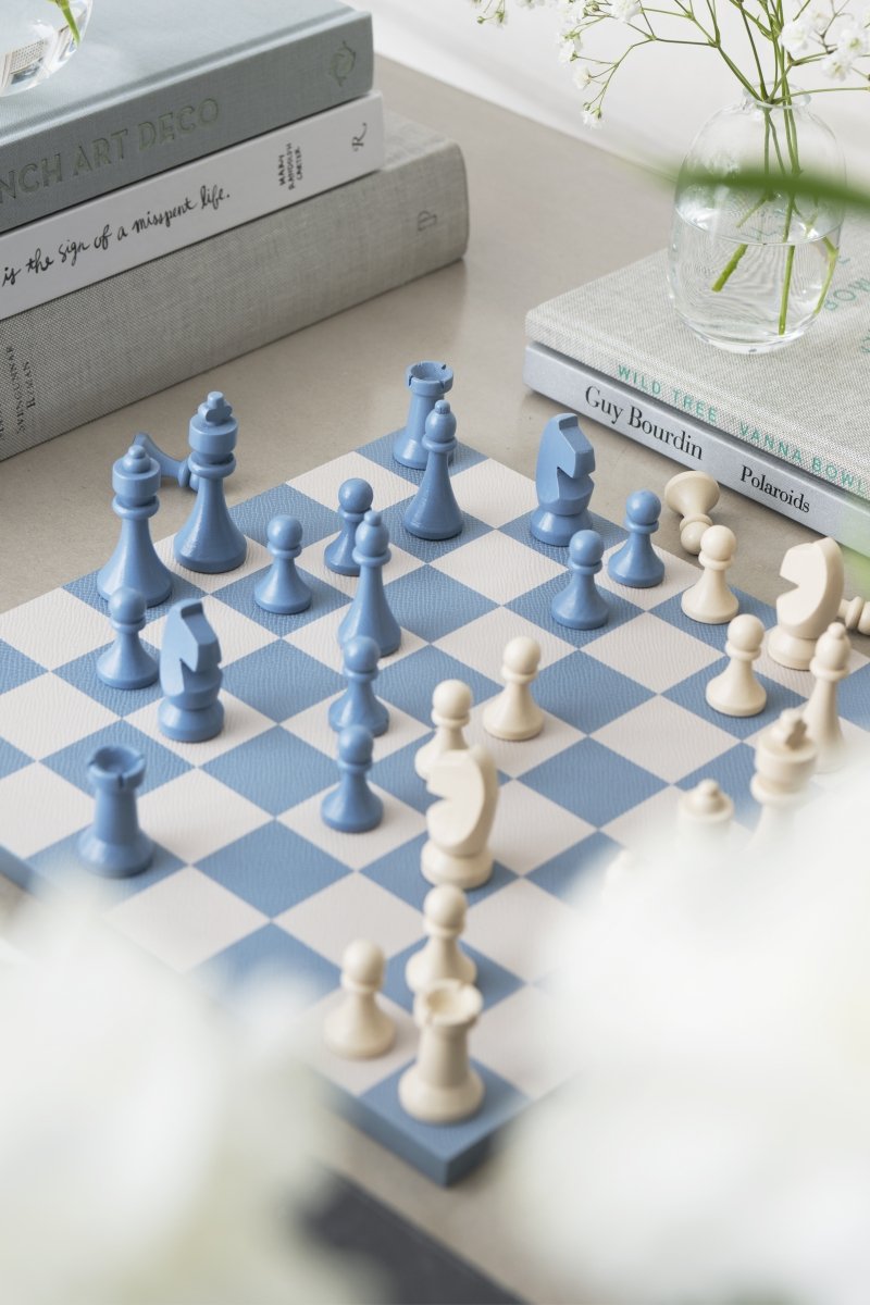 Printworks GAMES Zestaw do Gry w Szachy - Reverra / Beżowo - Niebieski