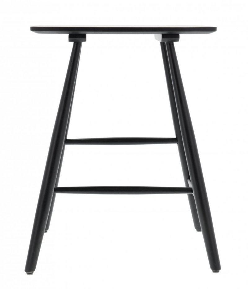 Villa Collection BAST Hoker Drewniany - Stołek Dębowy 64 cm Czarny