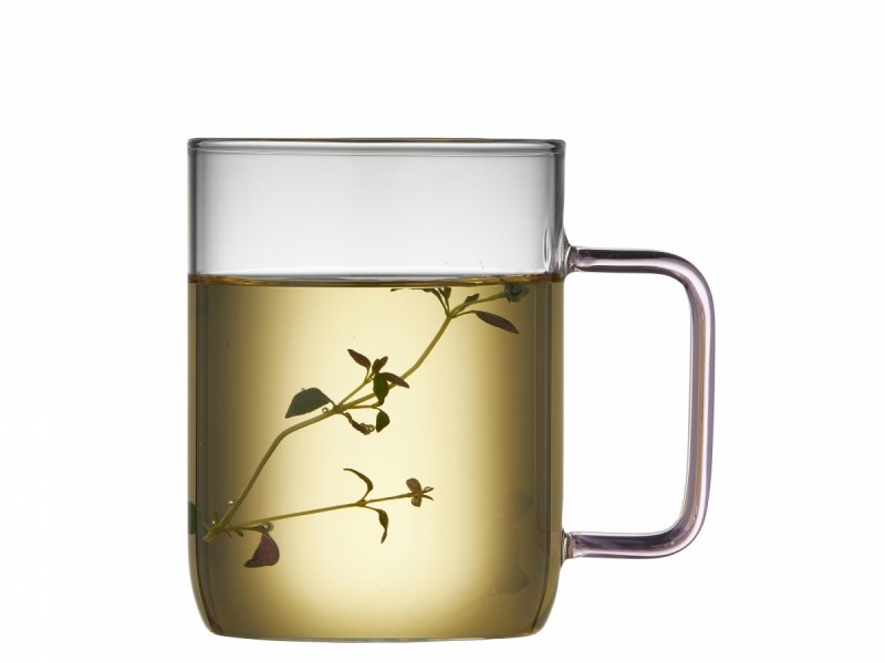 Lyngby Glass TORINO Szklanki do Kawy lub Herbaty / Gorących Napojów 300 ml / Różowy Uchwyt