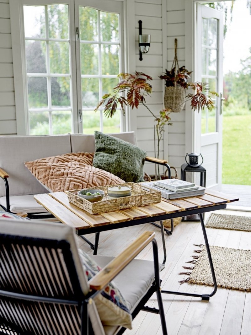 Bloomingville HAMPTON Stolik Ogrodowy / Drewniany Blat