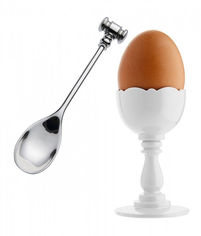 Alessi DRESSED Kieliszek do Jajek z Łyżeczką - Biały