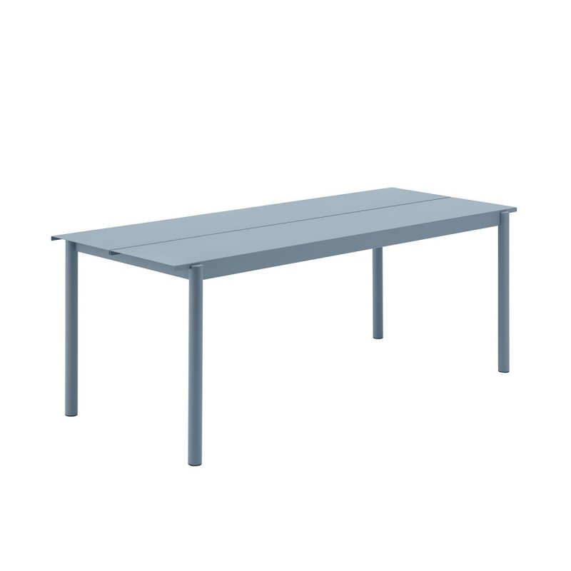 Muuto LINEAR Ogrodowy Stół Stalowy 200 x 80 cm Niebieski
