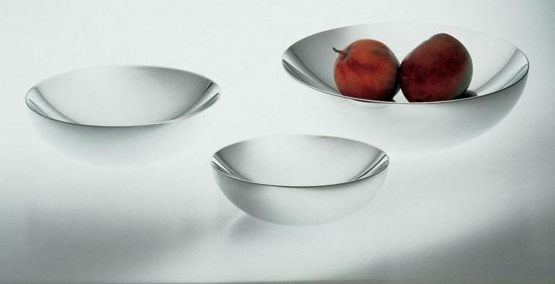 Alessi DOUBLE Stalowa Misa o Podwójnych Ściankach 32 cm / Srebrna Polerowana