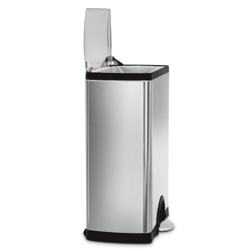 simplehuman TRASH Prostokątny Pedałowy Kosz na Śmieci 50 l / Stalowy Srebrny