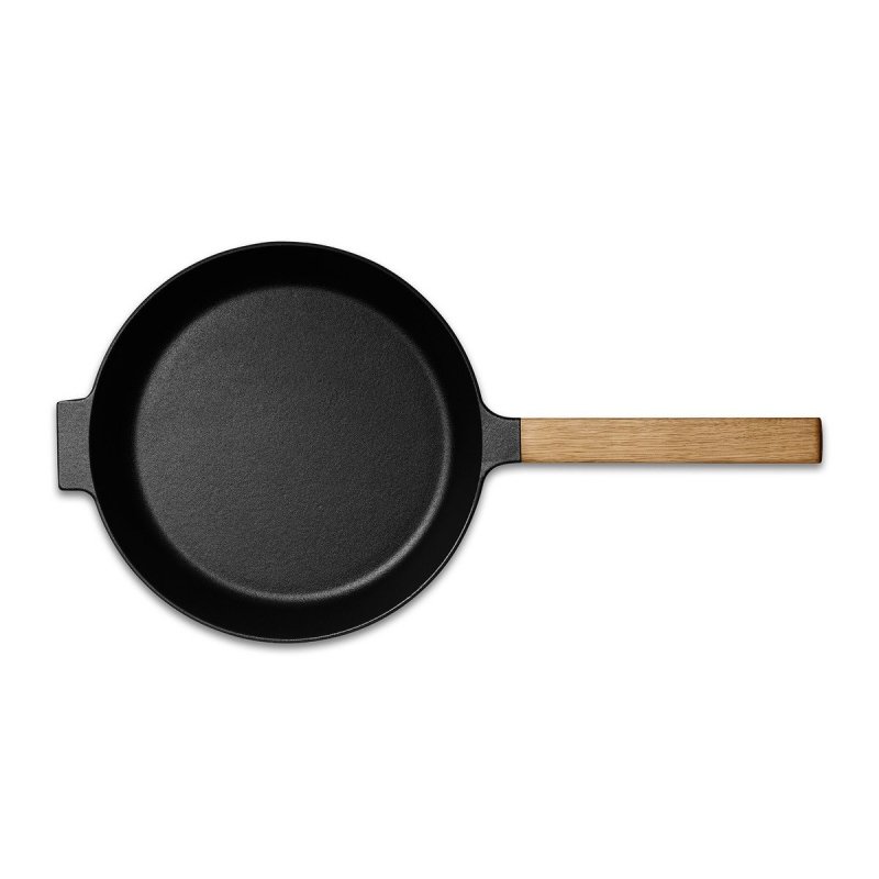 Morso FRYING PAN Patelnia Żeliwna 28 cm z Drewnianym Uchwytem