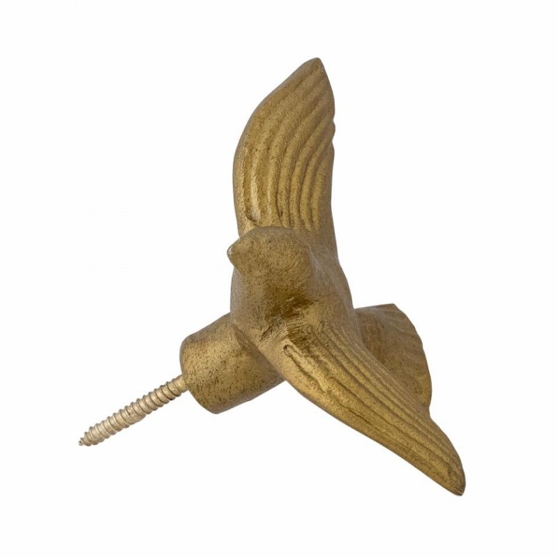 Bloomingville LIAH Aluminiowy Wieszak Ścienny - Ptak / Złoty