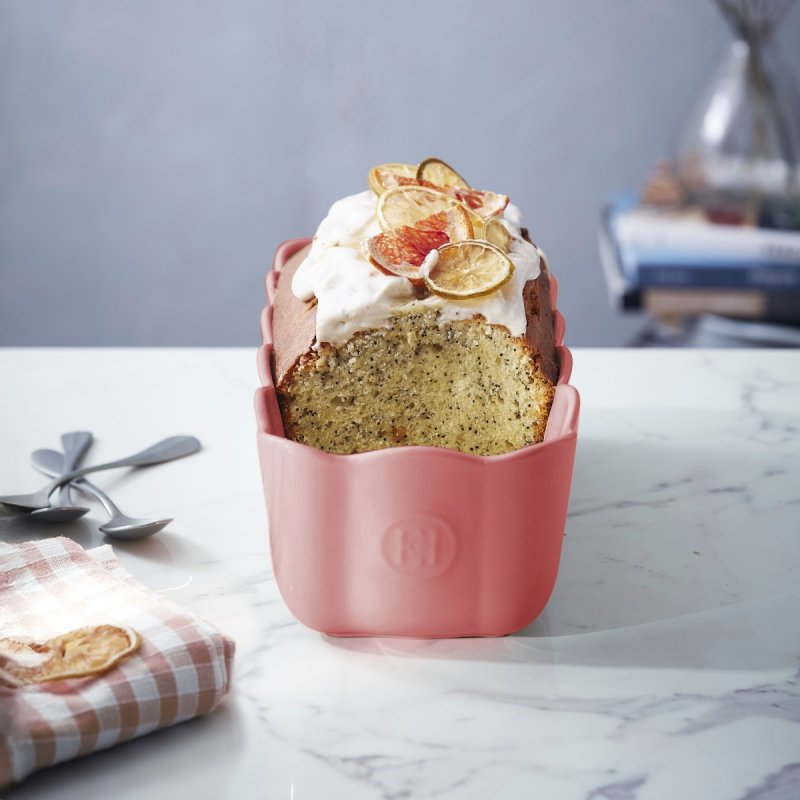 Emile Henry MADELEINE Ceramiczna Forma do Ciasta - Podłużna / Różowa