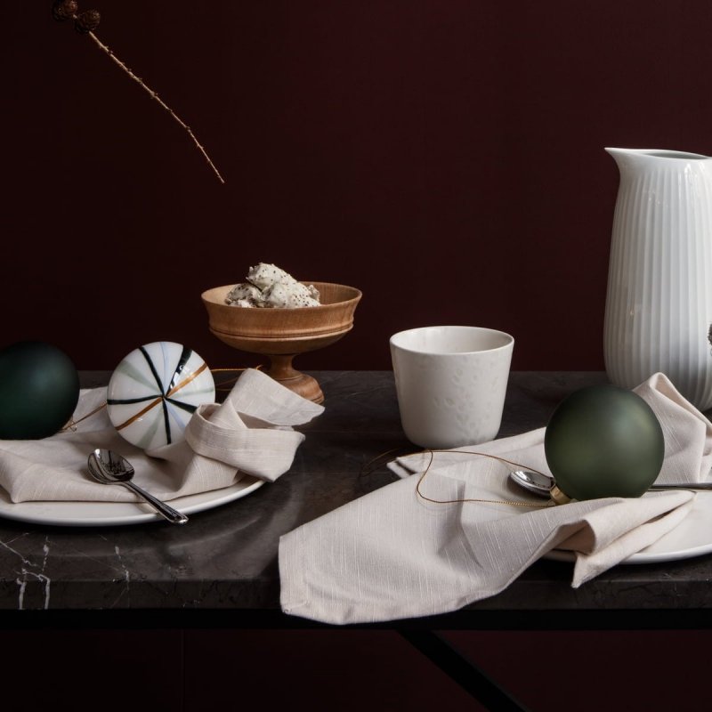 Holmegaard SOUVENIR Bombka Choinkowa Zdobiona - Czerwone Paski / Stripes Red