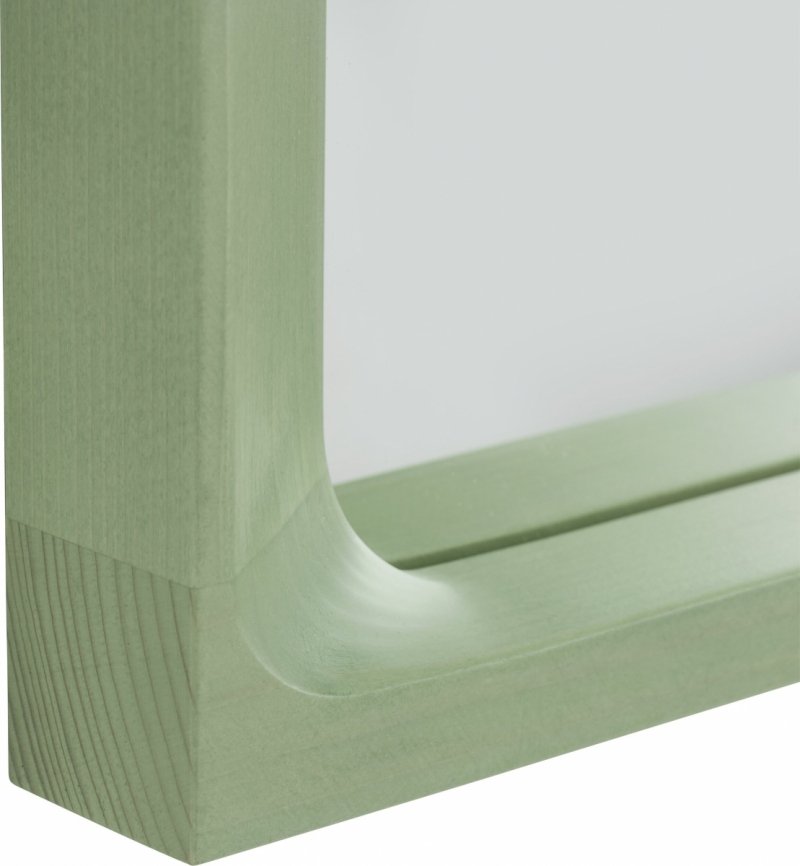 Muuto ARCED Lustro Ścienne w Drewnianej Ramie 80 cm / Jasnozielone