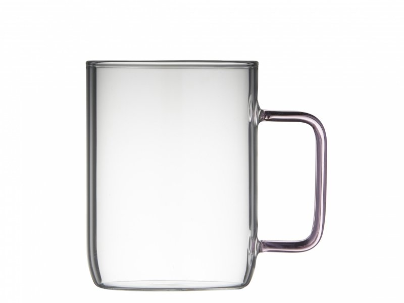Lyngby Glass TORINO Szklanki do Kawy lub Herbaty / Gorących Napojów 300 ml / Różowy Uchwyt