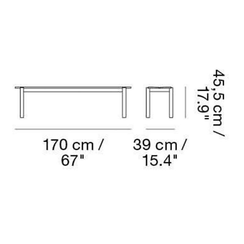 Muuto LINEAR Zestaw Mebli Ogrodowych - Stół 200 cm + 2 Ławki - Pomarańczowy