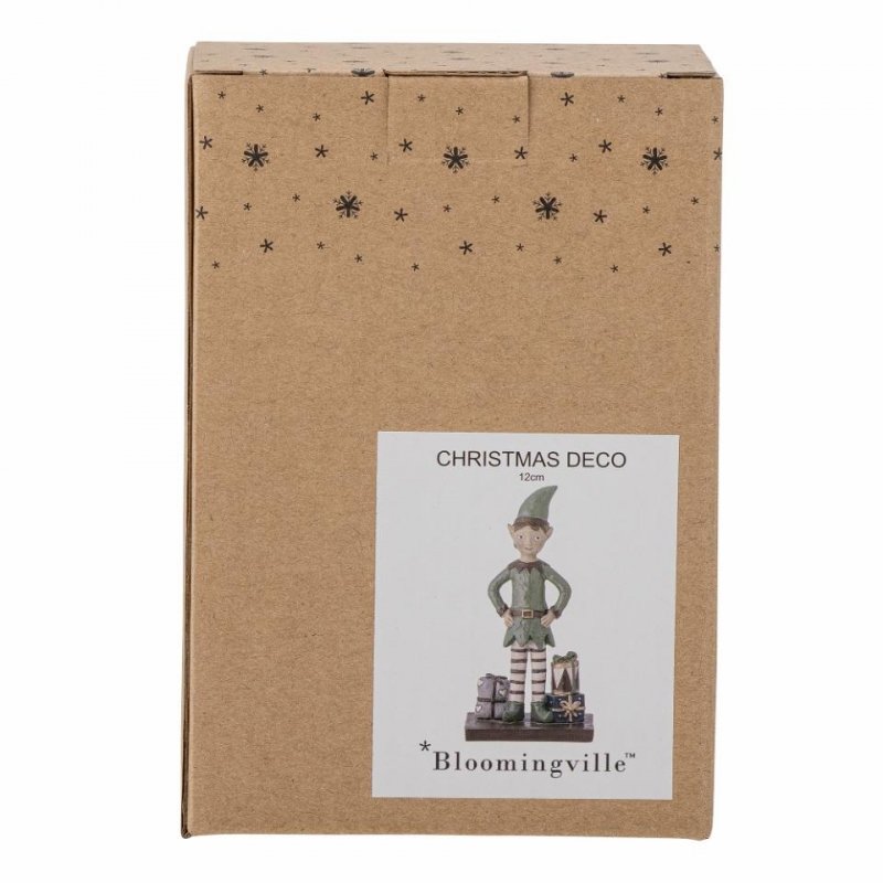 Bloomingville CHRISTMAS ELION Figurka Świąteczna / Elf z Prezentami