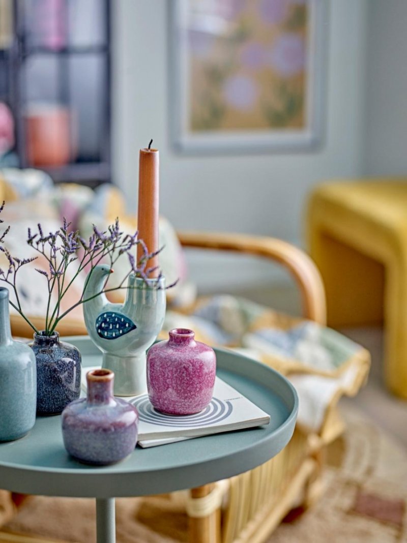 Bloomingville TRUDY Świecznik Ceramiczny Ptaszek / Błękitny