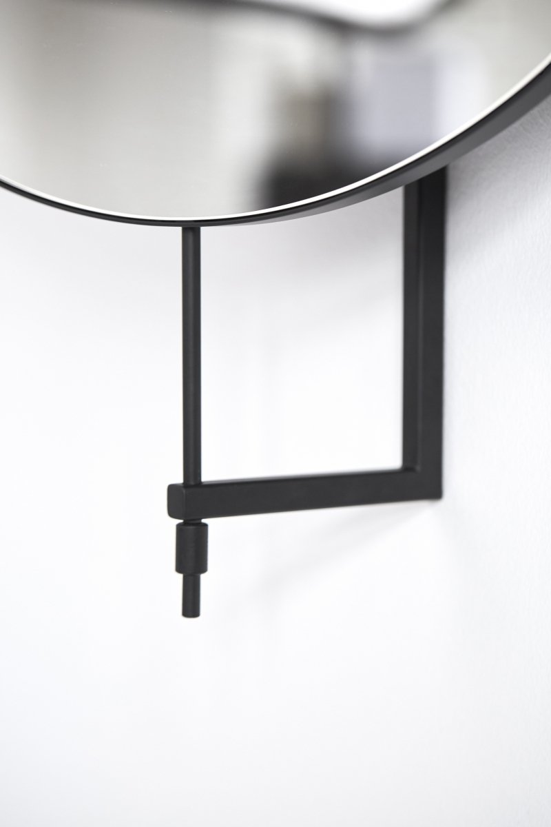 Kristina dam studio ROTATING Obrotowe Lustro Ścienne 60 cm Okrągłe / Czarne