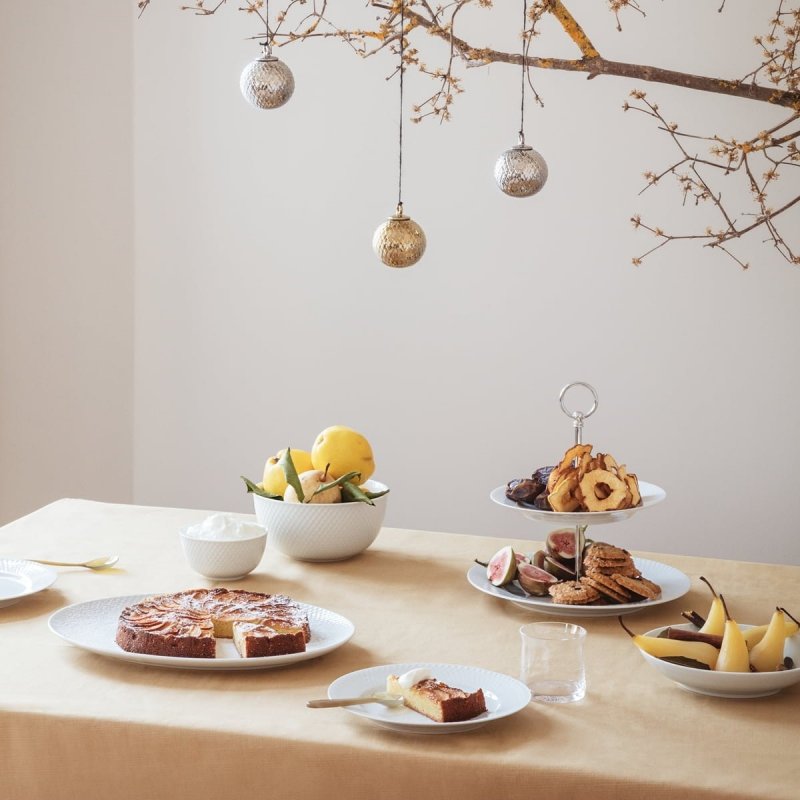 Lyngby Porcelain RHOMBE Bombka Porcelanowa 5 cm Biała 2 Szt.