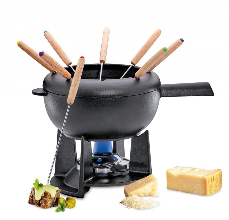 Spring FONDUE Szwajcarski Zestaw do Fondue Serowego dla 8 Osób / Czarny