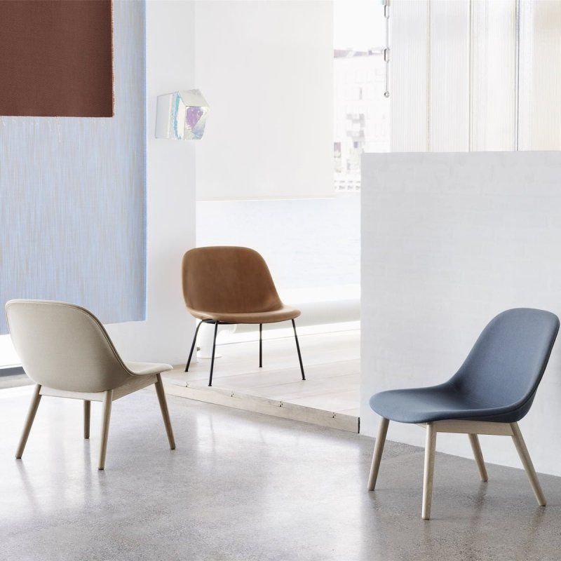 Muuto FIBER LOUNGE Fotel Jasnozielony - Rama Metalowa