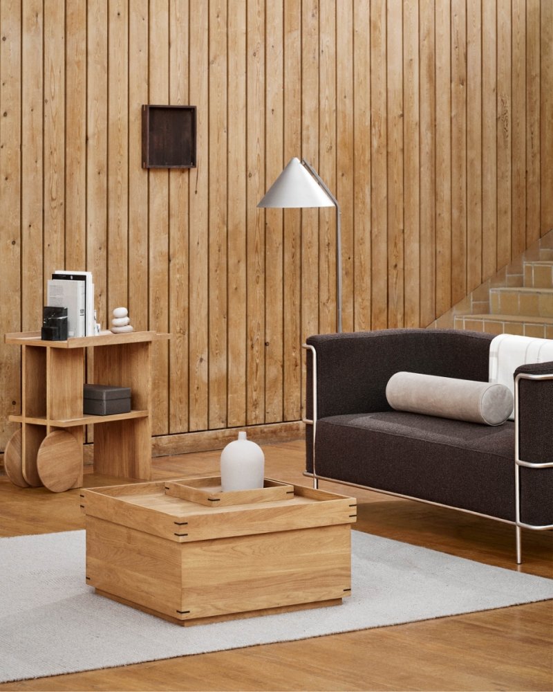 Kristina dam studio AXIS Stolik Pomocniczy - Wózek Barowy / Dąb Lakierowany