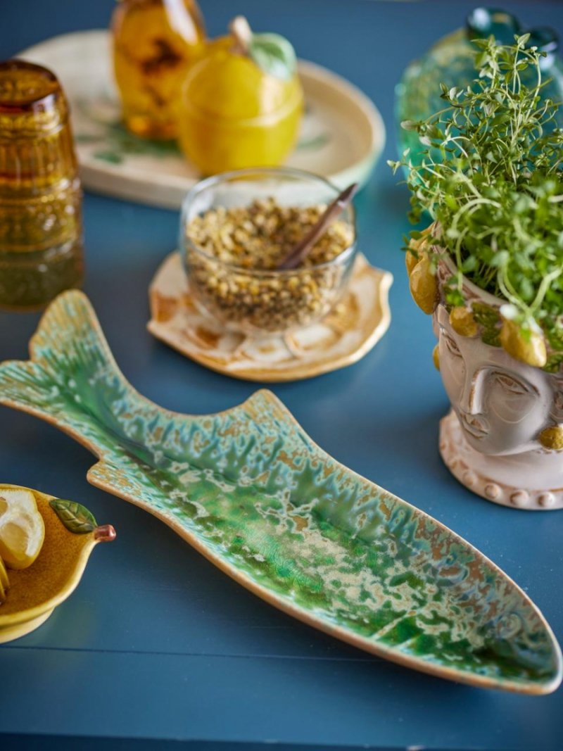 Zielony półmisek stoneware z reaktywną glazurą – model Hadden