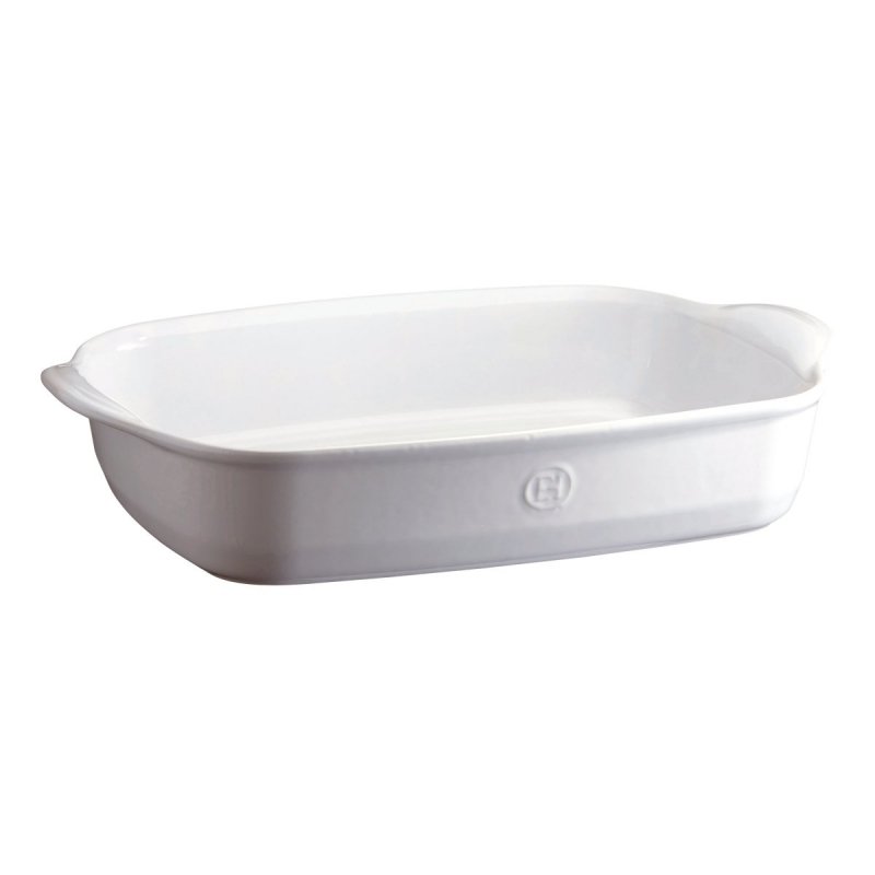 Emile Henry NATURAL CHIC Prostokątna Forma - Naczynie do Zapiekania 42,5x28 cm Białe