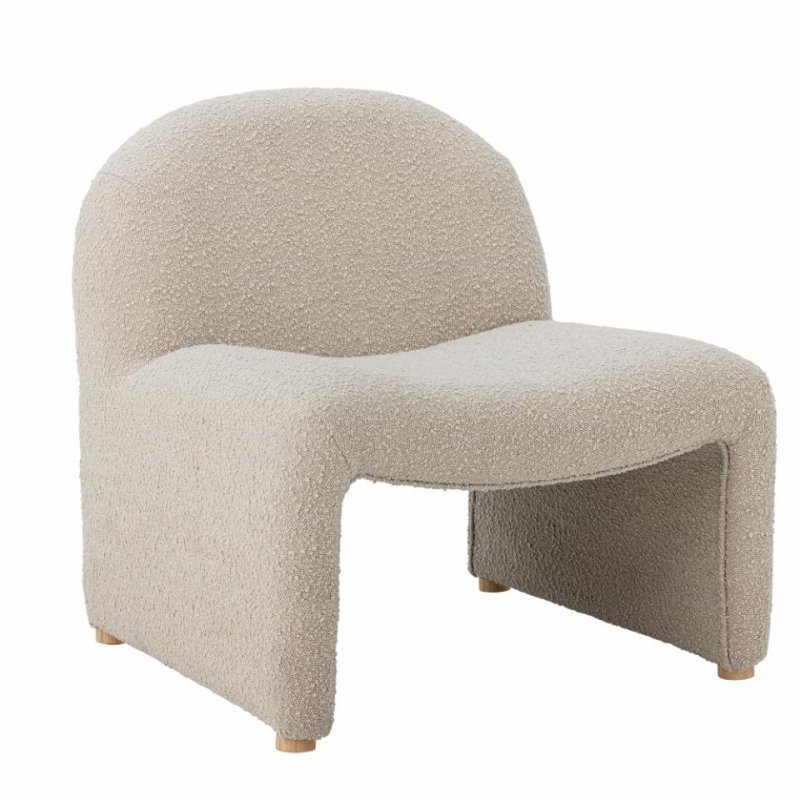 Bloomingville NEEL Fotel w Tkaninie Bouclé / Kremowy