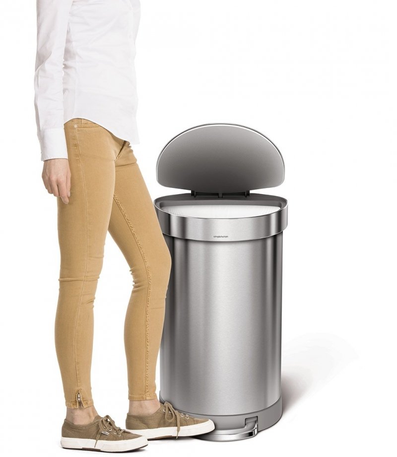 simplehuman Kosz na Śmieci Pedałowy 45 l Półokrągły - Stal FPP