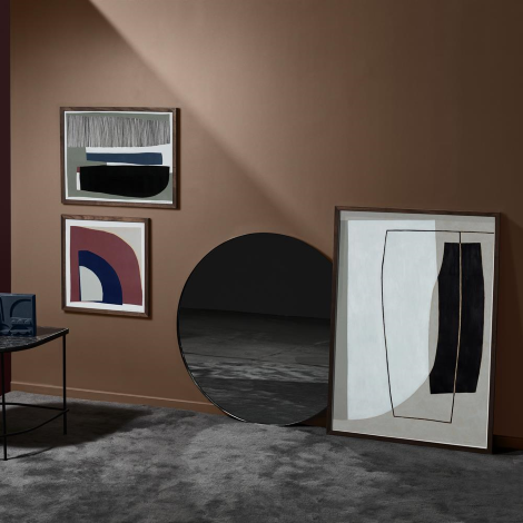 AYTM - CIRCUM Lustro Ścienne Okrągłe 70 cm Amber - Tafla Amber